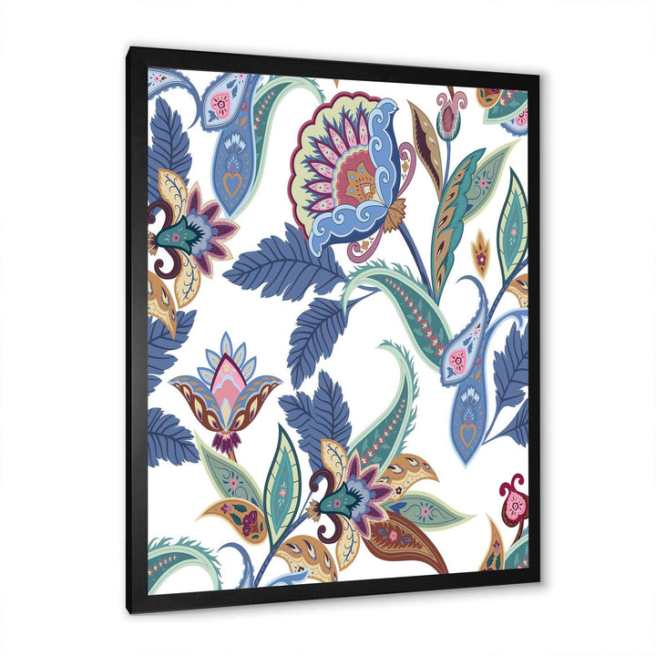 Fantasy Flowers Paisley Pattern - Living Room Wall Decor