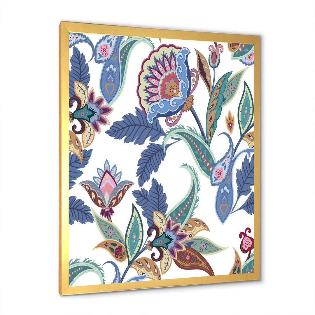 Fantasy Flowers Paisley Pattern - Living Room Wall Decor