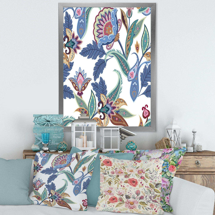 Fantasy Flowers Paisley Pattern - Living Room Wall Decor