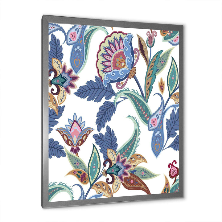 Fantasy Flowers Paisley Pattern - Living Room Wall Decor