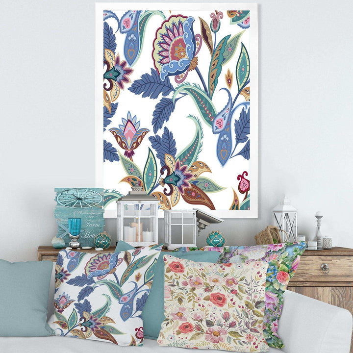 Fantasy Flowers Paisley Pattern - Living Room Wall Decor