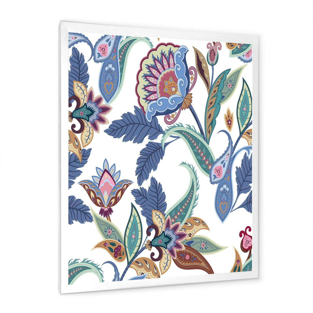 Fantasy Flowers Paisley Pattern - Living Room Wall Decor