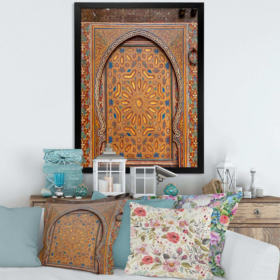 Ancient Door Painting Morroco - Traditional Wall Art Prints