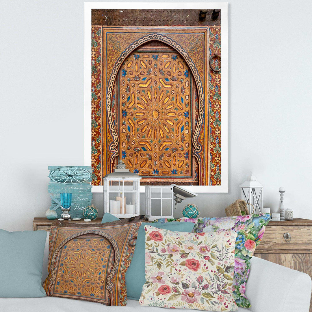 Ancient Door Painting Morroco - Traditional Wall Art Prints