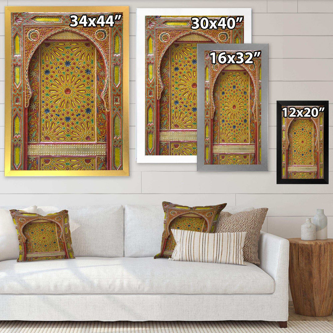 Moroccan Entrance Door in Fez - Traditional Living Room Wall Decor
