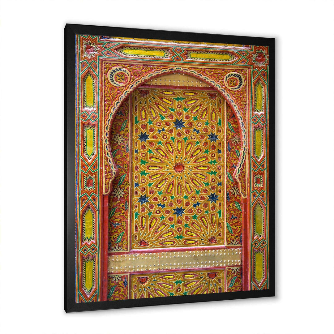 Moroccan Entrance Door in Fez - Traditional Living Room Wall Decor