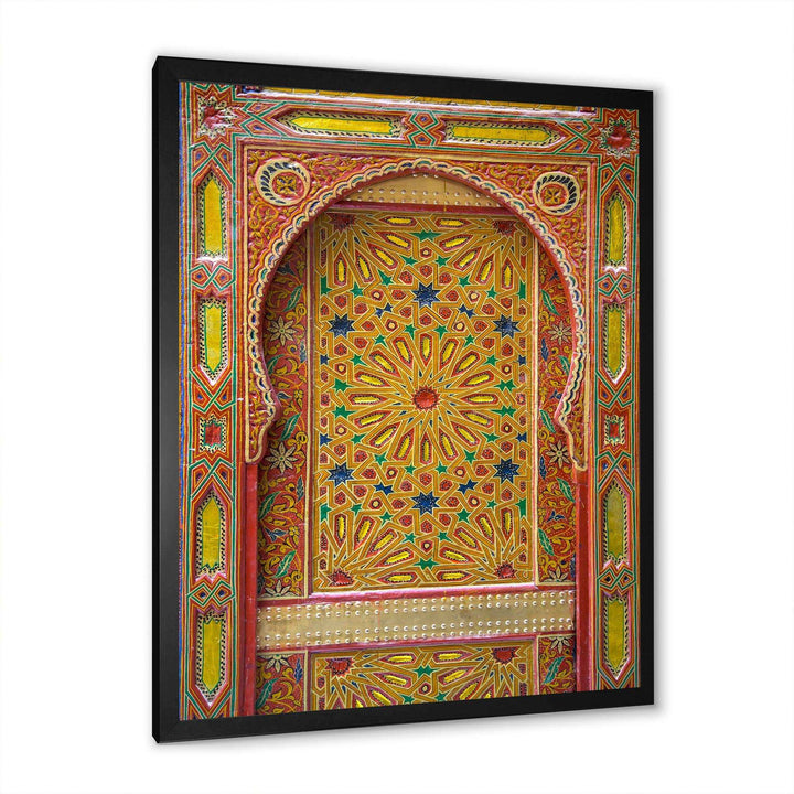 Moroccan Entrance Door in Fez - Traditional Living Room Wall Decor