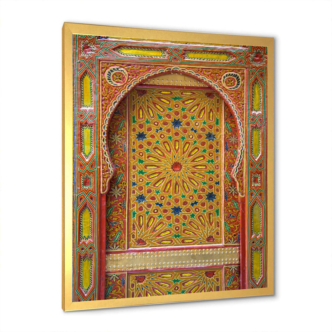 Moroccan Entrance Door in Fez - Traditional Living Room Wall Decor