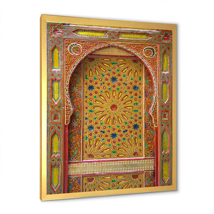 Moroccan Entrance Door in Fez - Traditional Living Room Wall Decor