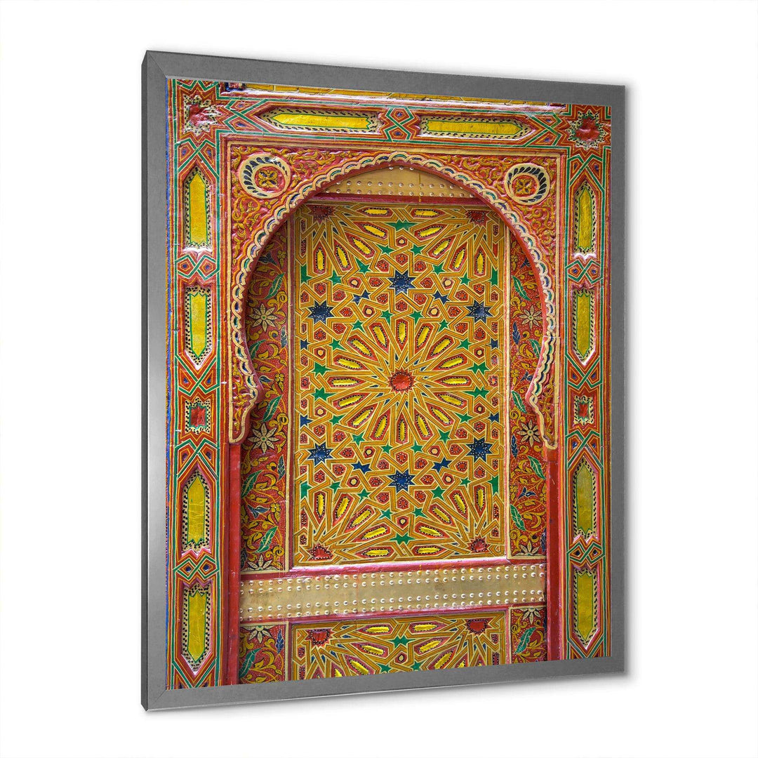Moroccan Entrance Door in Fez - Traditional Living Room Wall Decor