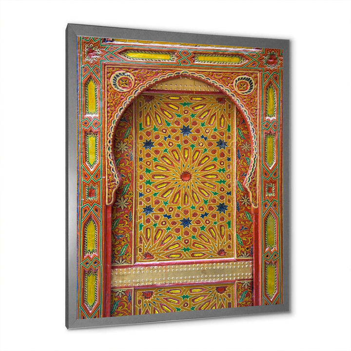 Moroccan Entrance Door in Fez - Traditional Living Room Wall Decor