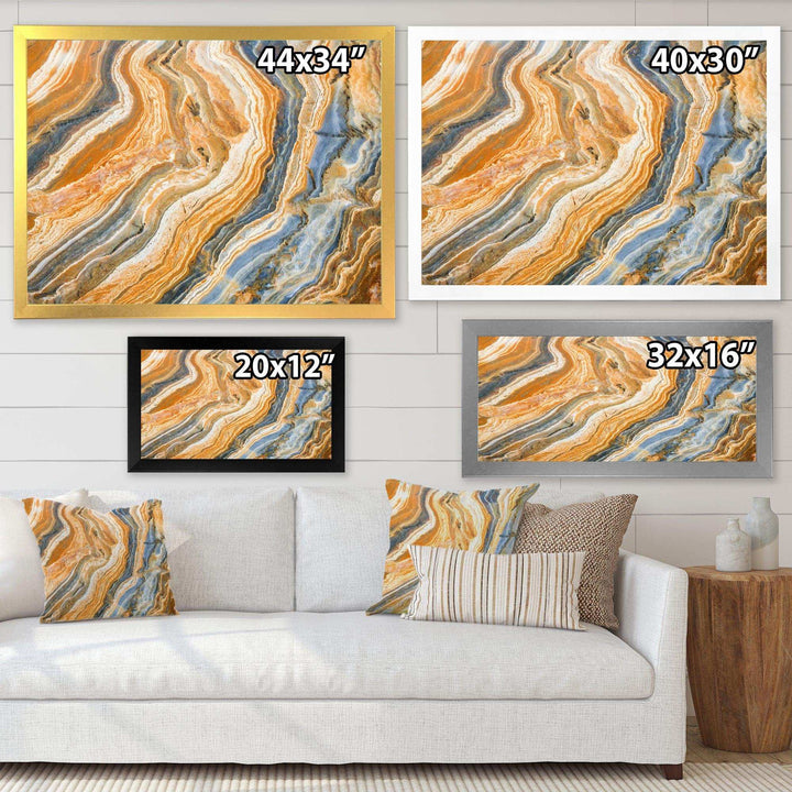 Segment Layers of Marbled Rock - Traditional Bedroom Wall Art