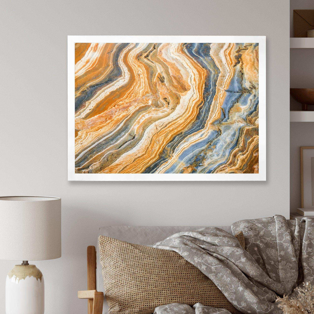 Segment Layers of Marbled Rock - Traditional Bedroom Wall Art