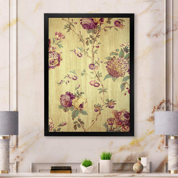 Vintage Purple Flowers - Eclectic Bedroom Wall Art