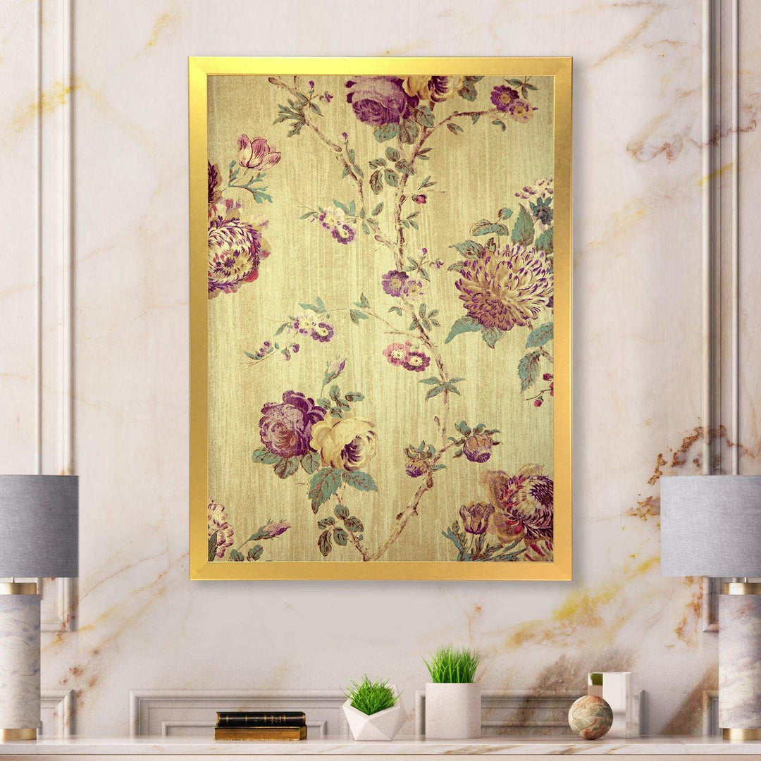 Vintage Purple Flowers - Eclectic Bedroom Wall Art