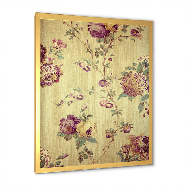 Vintage Purple Flowers - Eclectic Bedroom Wall Art