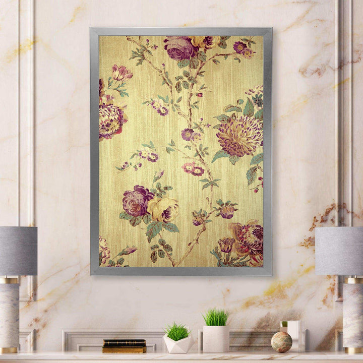 Vintage Purple Flowers - Eclectic Bedroom Wall Art