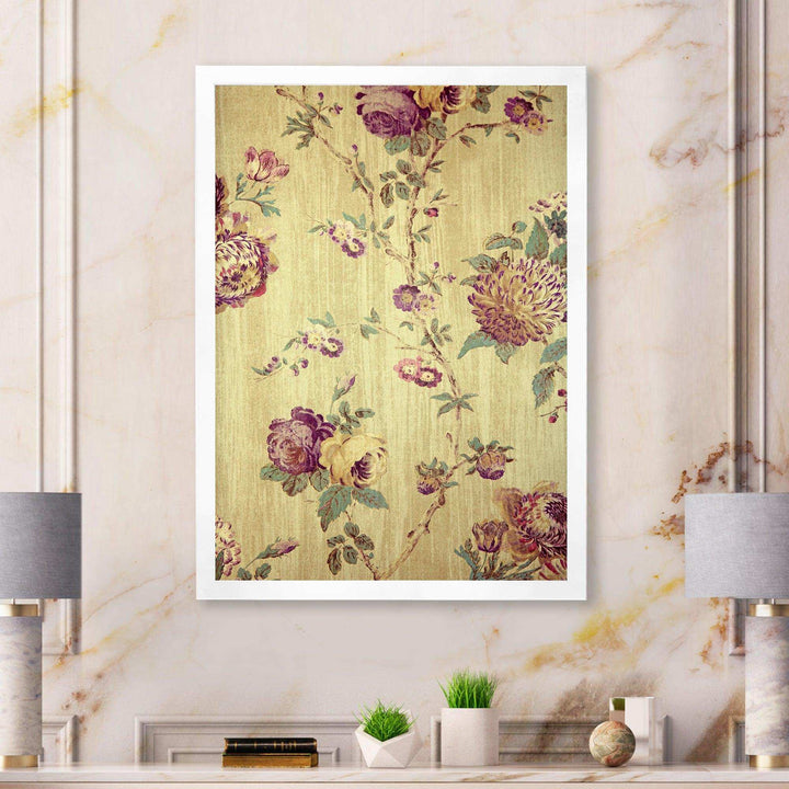 Vintage Purple Flowers - Eclectic Bedroom Wall Art