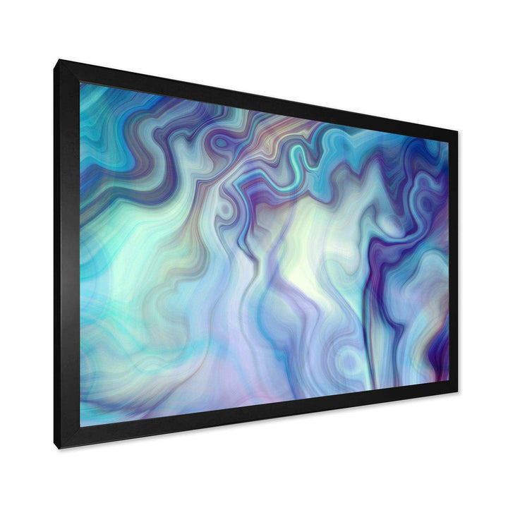 Marbled Colours in Shades of Turquoise and Purple - Modern Canvas Wall Art