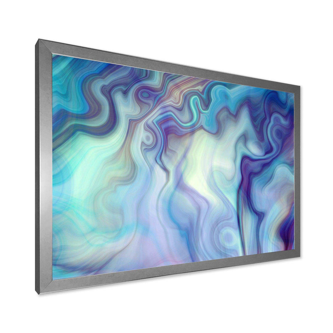 Marbled Colours in Shades of Turquoise and Purple - Modern Canvas Wall Art