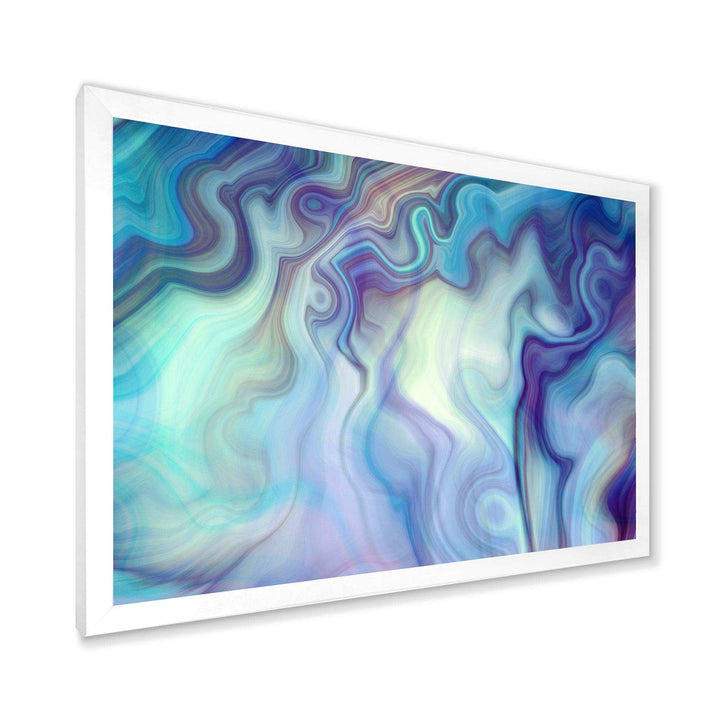 Marbled Colours in Shades of Turquoise and Purple - Modern Canvas Wall Art