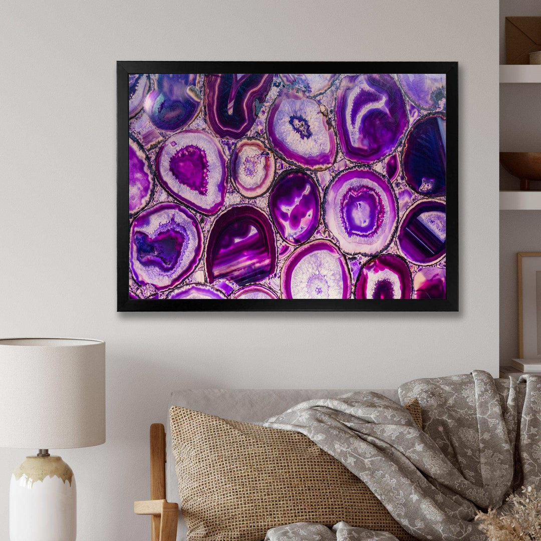 Violet Agate geode - Mid-Century Modern Wall Art Prints