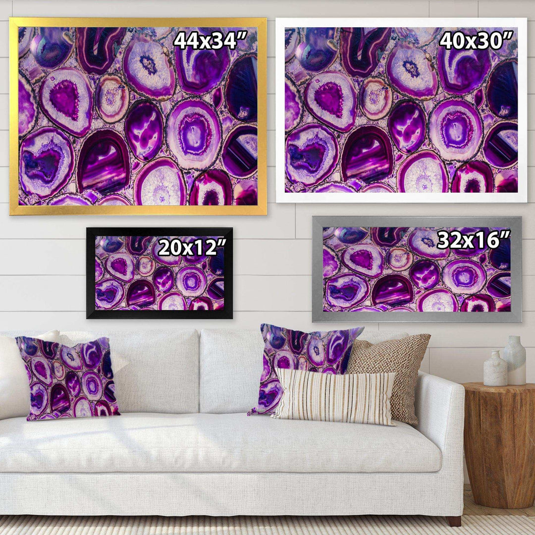 Violet Agate geode - Mid-Century Modern Wall Art Prints