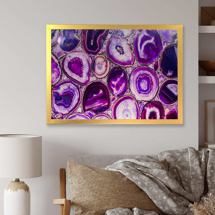 Violet Agate geode - Mid-Century Modern Wall Art Prints