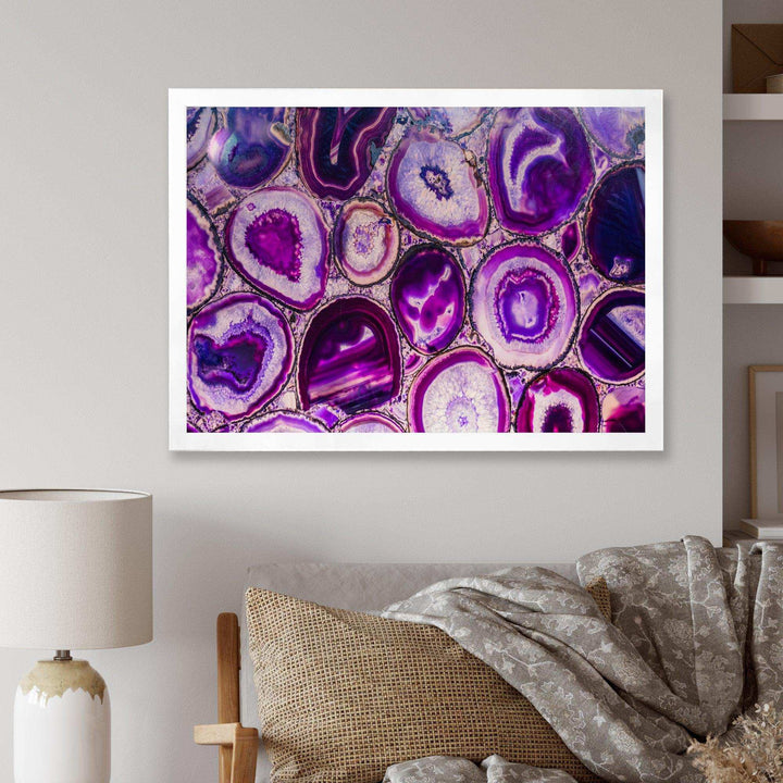 Violet Agate geode - Mid-Century Modern Wall Art Prints