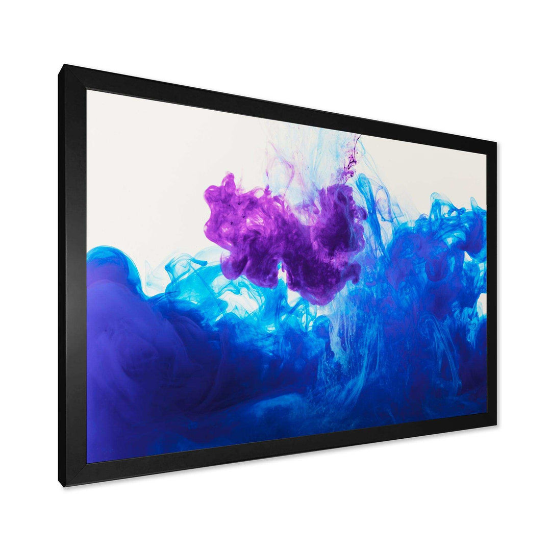 Blue and Purple Ink Composition - Mid-Century Modern Living Room Wall Decor