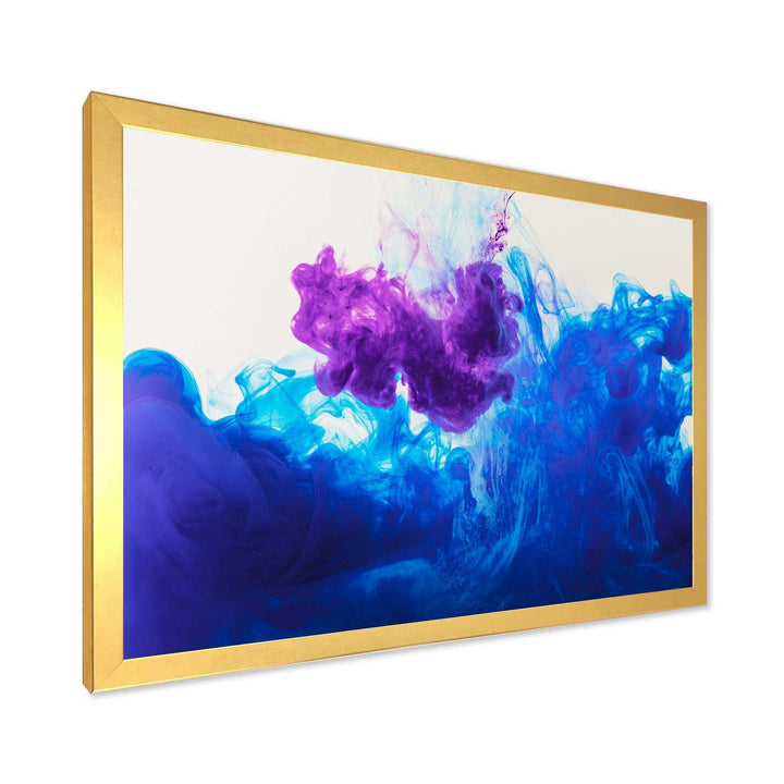 Blue and Purple Ink Composition - Mid-Century Modern Living Room Wall Decor