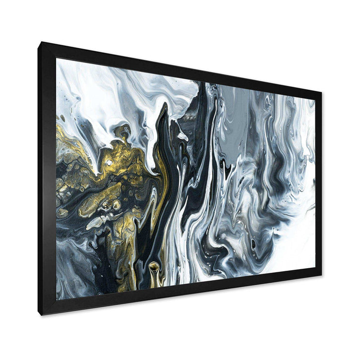 White, grey and White Hand Painted Marble Acrylic - Mid-Century Modern Bedroom Wall Art