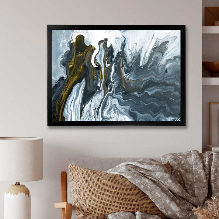 Grey, Yellow and White Marble Acrylic - Mid-Century Modern Wall Art Prints