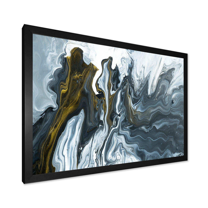 Grey, Yellow and White Marble Acrylic - Mid-Century Modern Wall Art Prints