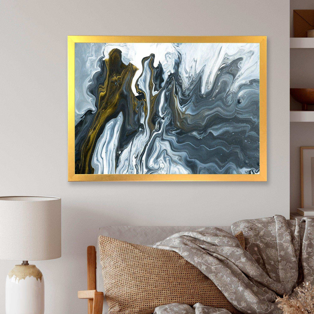 Grey, Yellow and White Marble Acrylic - Mid-Century Modern Wall Art Prints