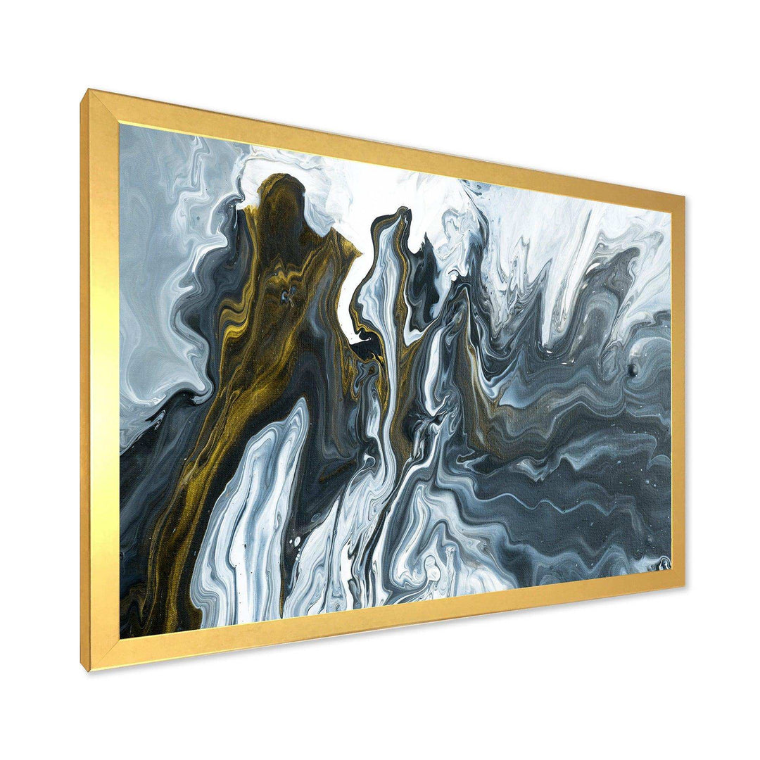 Grey, Yellow and White Marble Acrylic - Mid-Century Modern Wall Art Prints