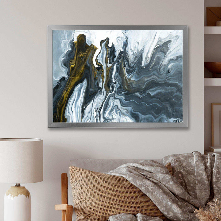 Grey, Yellow and White Marble Acrylic - Mid-Century Modern Wall Art Prints