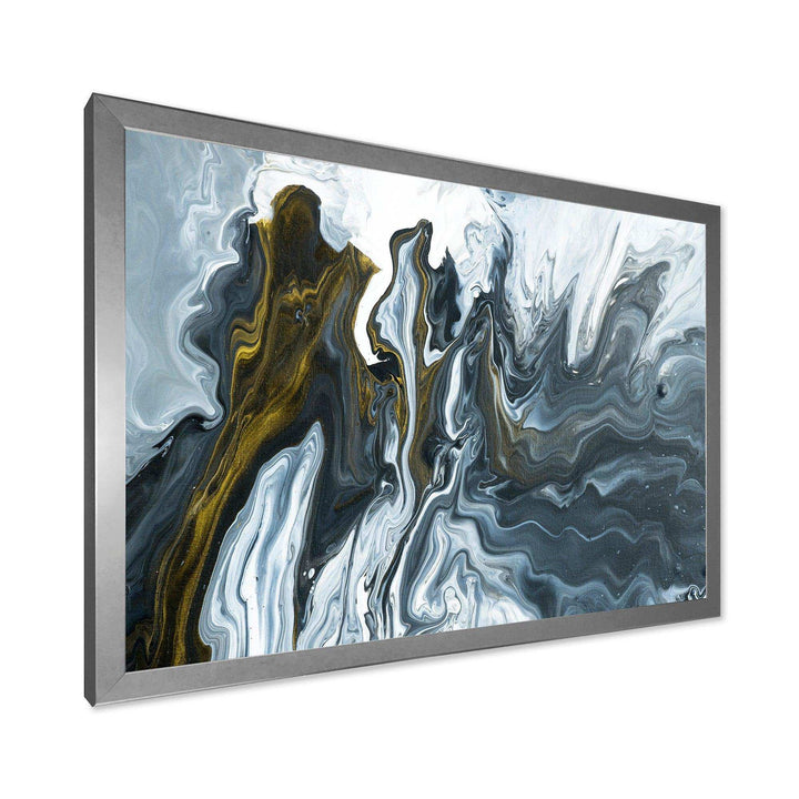 Grey, Yellow and White Marble Acrylic - Mid-Century Modern Wall Art Prints