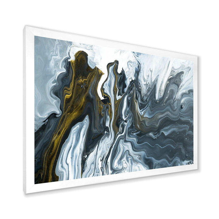 Grey, Yellow and White Marble Acrylic - Mid-Century Modern Wall Art Prints