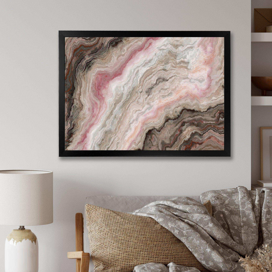 Grey Onyx with Rose Inclusions - Mid-Century Modern Living Room Wall Decor
