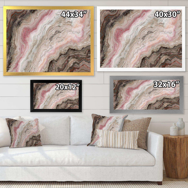 Grey Onyx with Rose Inclusions - Mid-Century Modern Living Room Wall Decor