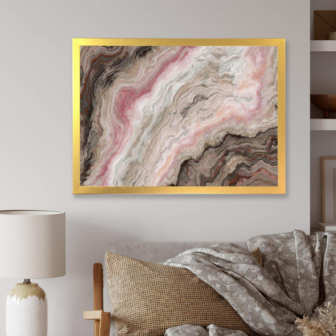 Grey Onyx with Rose Inclusions - Mid-Century Modern Living Room Wall Decor