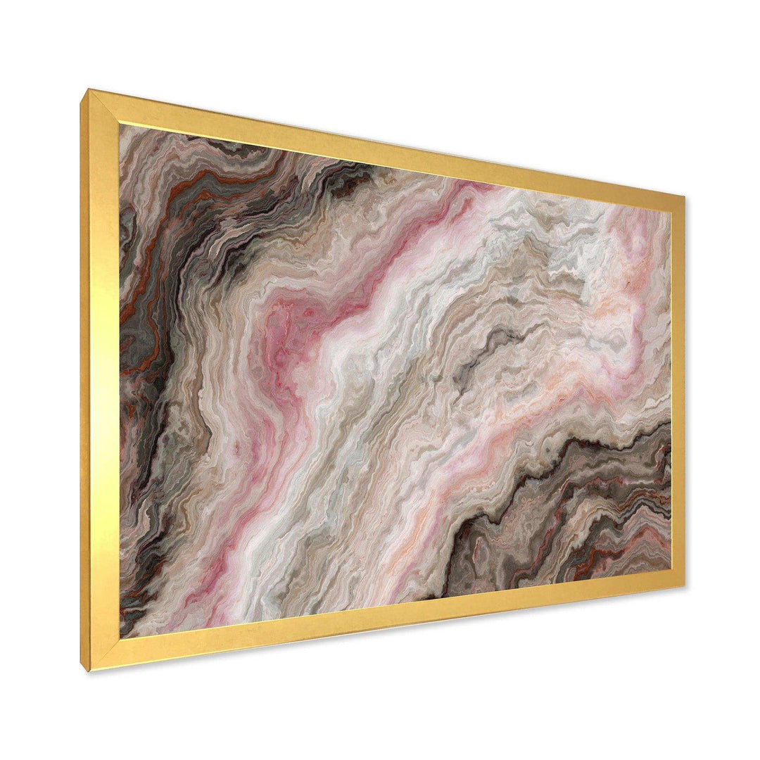 Grey Onyx with Rose Inclusions - Mid-Century Modern Living Room Wall Decor