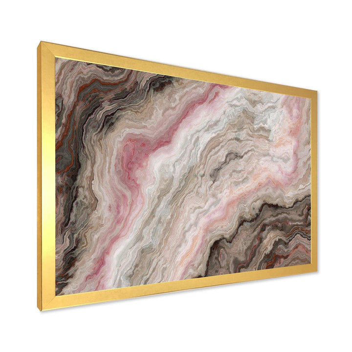 Grey Onyx with Rose Inclusions - Mid-Century Modern Living Room Wall Decor