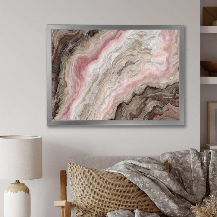 Grey Onyx with Rose Inclusions - Mid-Century Modern Living Room Wall Decor