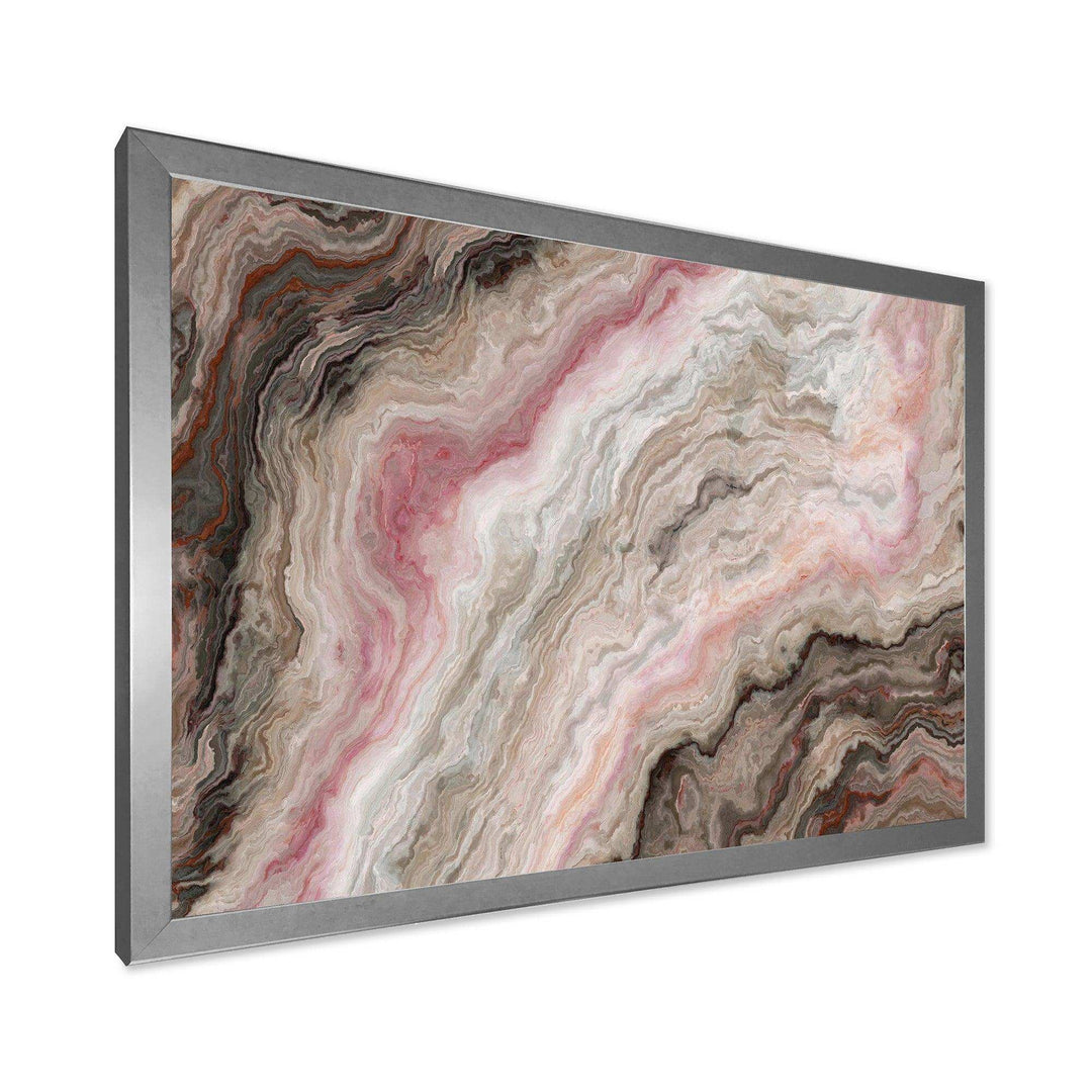 Grey Onyx with Rose Inclusions - Mid-Century Modern Living Room Wall Decor