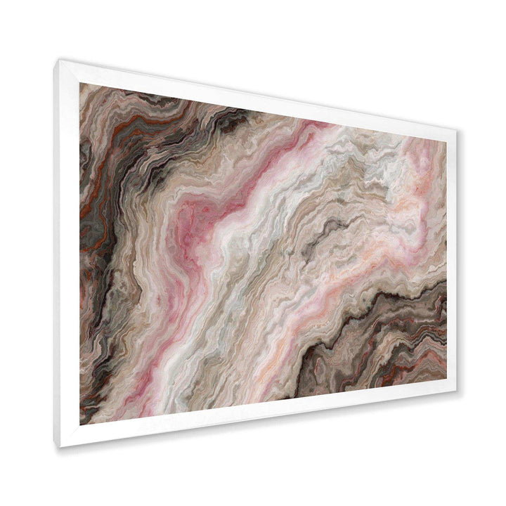 Grey Onyx with Rose Inclusions - Mid-Century Modern Living Room Wall Decor