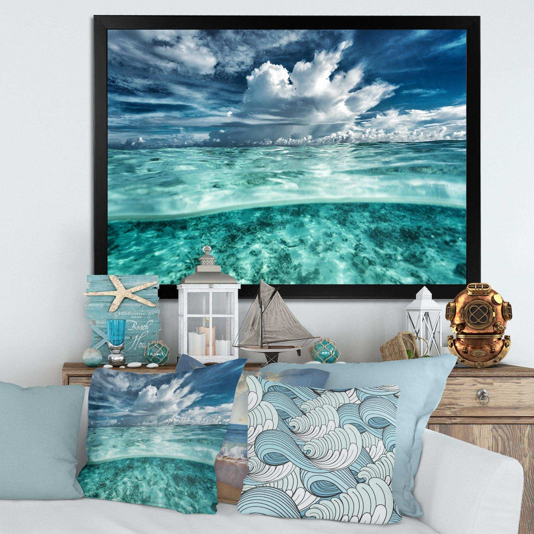Amazing Underwater Seascape And Clouds