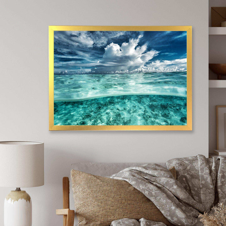 Amazing Underwater Seascape And Clouds