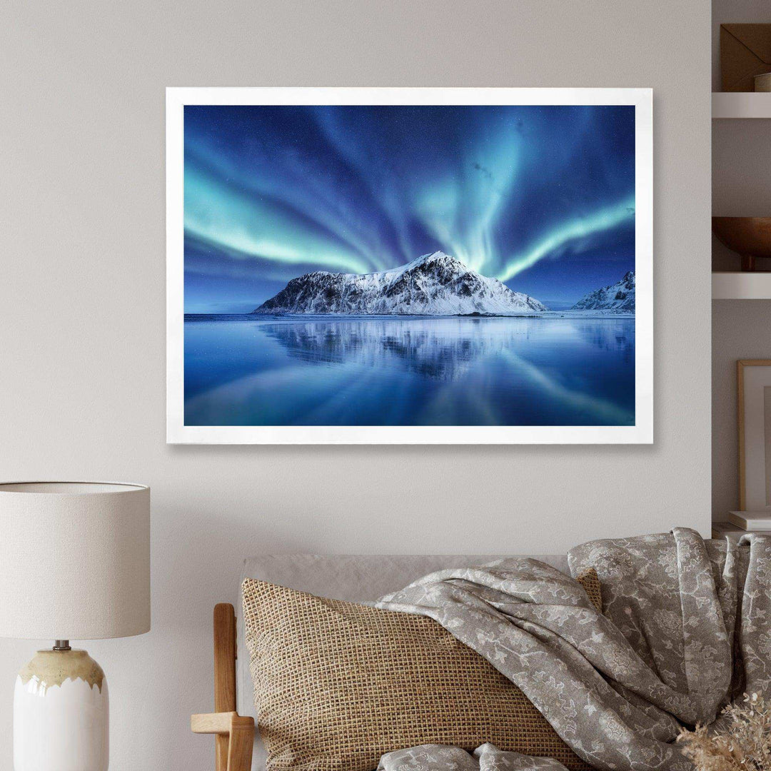 Aurora Borealis Reflection On The Water